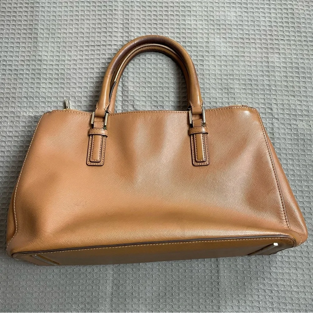 Tory Burch Robinson‎ Leather Tote Bag Brown with Original Fabric Bag